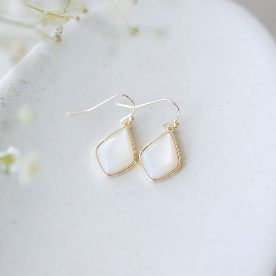 Evora Earrings - Gold Plated w/ Mother of Pearl