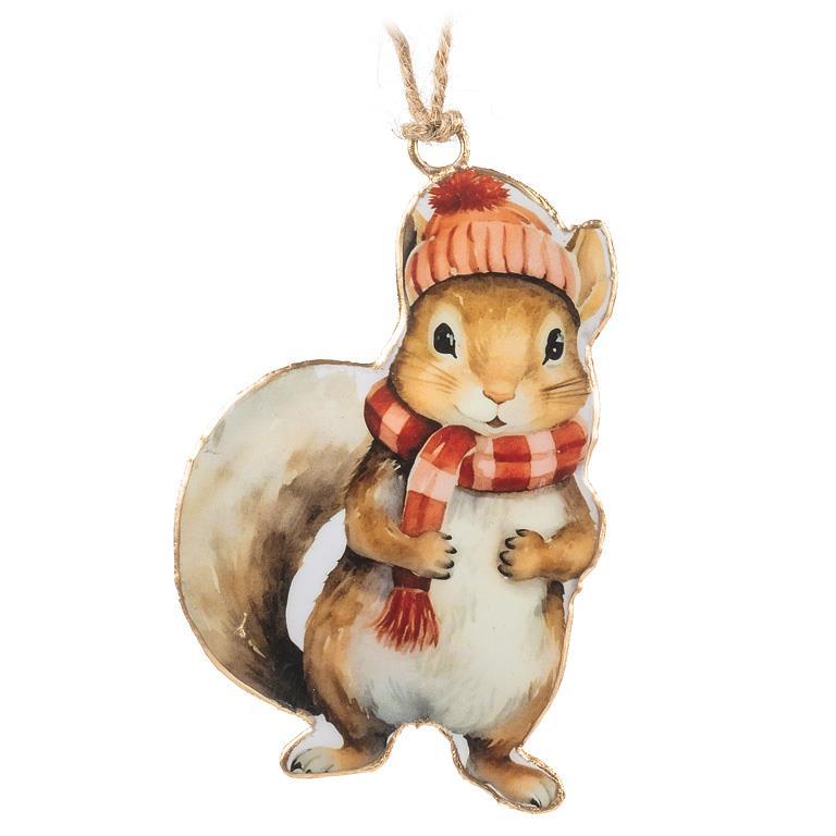 Metal Winter Squirrel Ornament