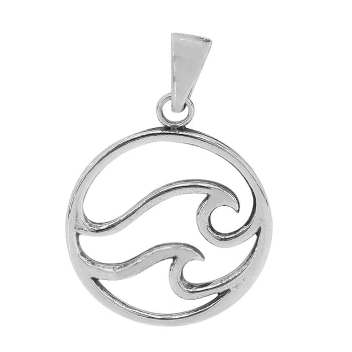 Double Wave Sterling Pandant