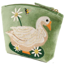 Load image into Gallery viewer, Garden Goose Velvet Mini Pouch (Powder)
