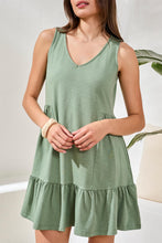 Load image into Gallery viewer, V-Neck Pocket Dress - Moss (Tribal)
