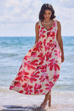 Load image into Gallery viewer, Sleeveless Watercolour Floral Dress - Canvas (Tribal)
