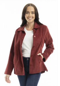 Cord Shirt Jacket - Rust (Orientique)
