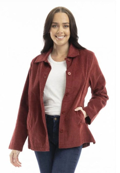 Cord Shirt Jacket - Rust (Orientique)
