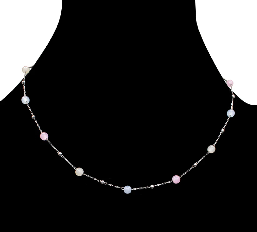 Spaced Glass Beads Necklace