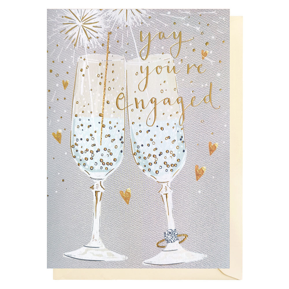 Yay Engaged Glasses Card