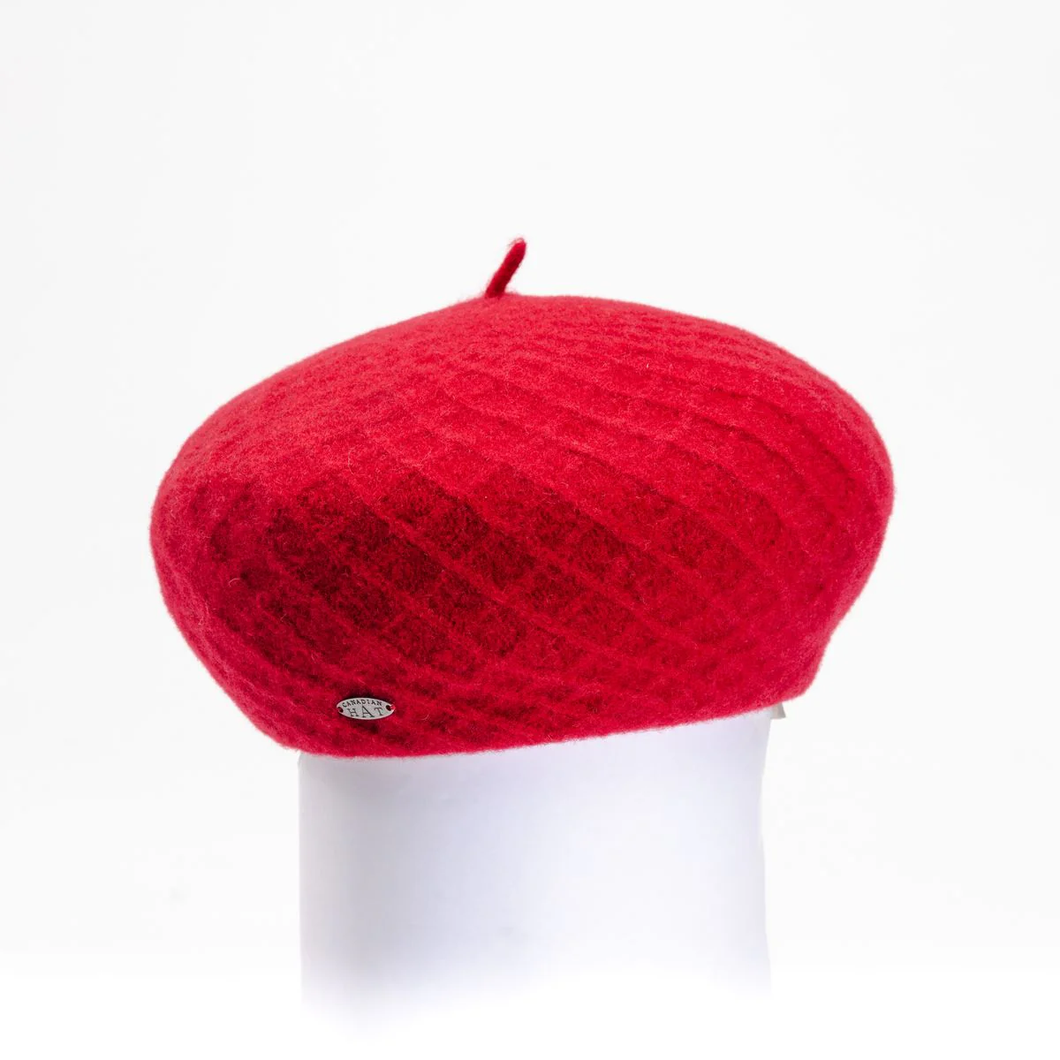 Britni Textured Beret - Red (Canadian Hat)