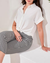 Load image into Gallery viewer, S/S Crepe Tie Shirt - Ocean Pearl (Tribal)
