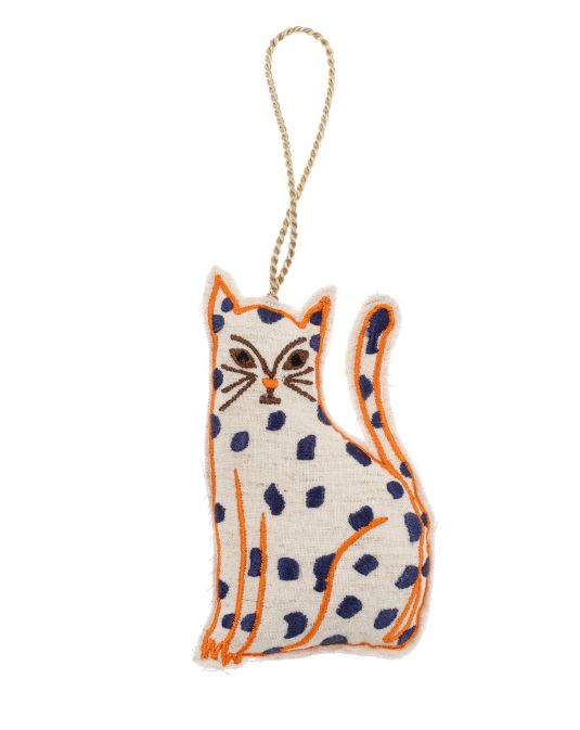 Spotted Cat Embroidered Ornament