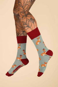 Esteemed Fox Men's Socks - Ice (Powder)