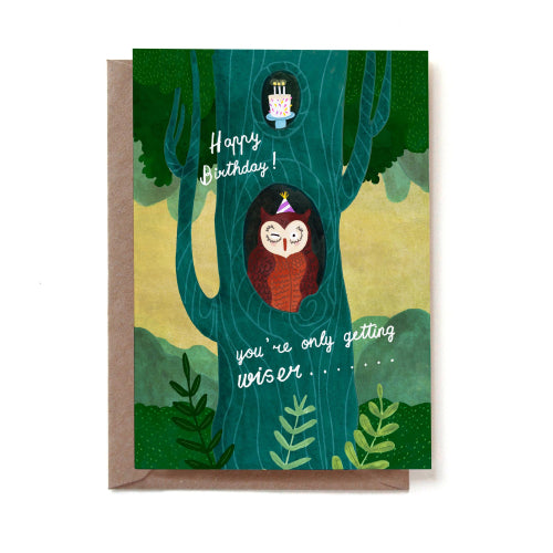 Wise Birthday Owl Card