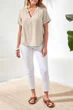 Load image into Gallery viewer, S/S Button Placket Blouse - Canvas (Tribal)
