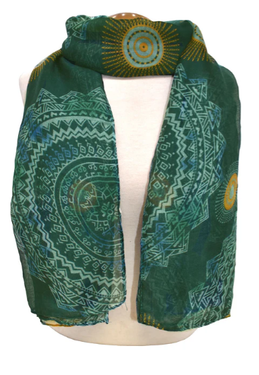 Mandala Scarf - Dark Green