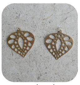 Seed Pods Brass Earrings - Torched