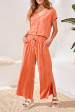 Load image into Gallery viewer, Linen-mix Striped Slit Leg Pant - Guava (Tribal)
