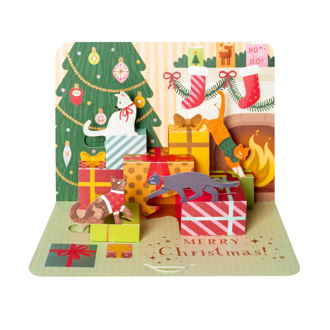 3D Holiday Pop Up Card - Cats