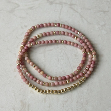 Load image into Gallery viewer, Circuit Loop Necklace/Bracelet - Rhodonite/Gold Plated (Glee)
