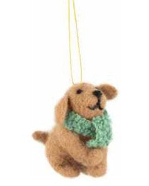 Felt Mini Dog in Scarf Ornament