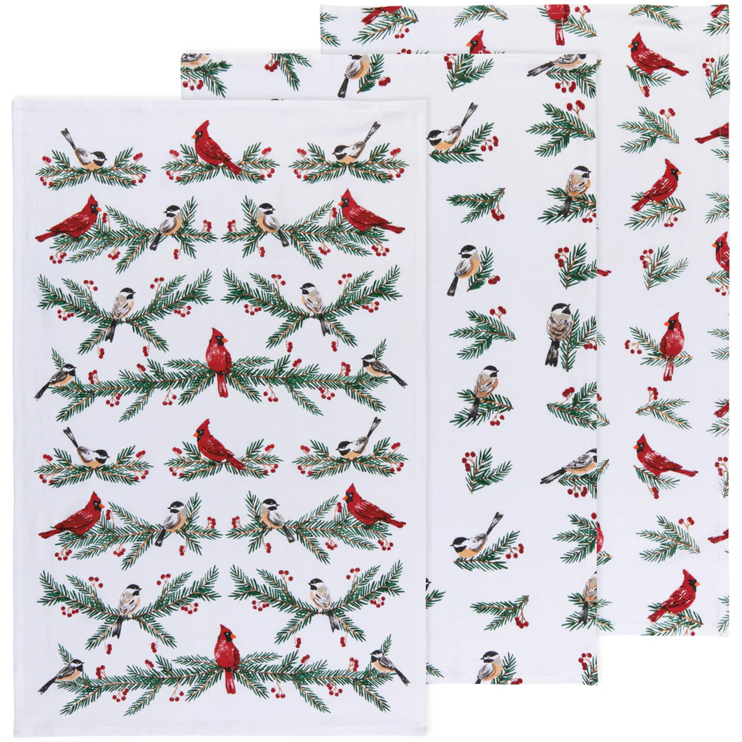 Birds & Bough Floursack T-Towels Set/3