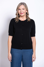 Load image into Gallery viewer, Shen Cotton Cardigan - Black (Blue Sky)
