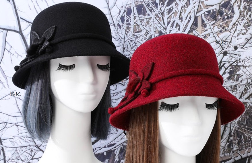Puff Flower Wool Cloche (Picabo)