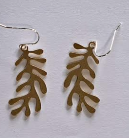 Lichen Brass Earring - Torched Studio