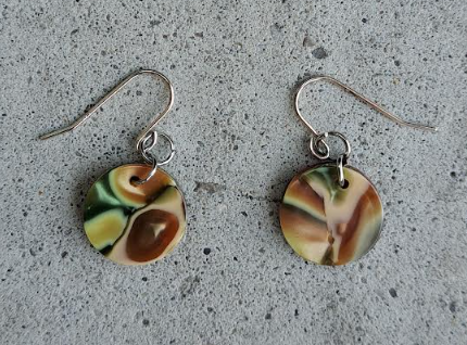 Green Earth Dot Earring - Torched Studio