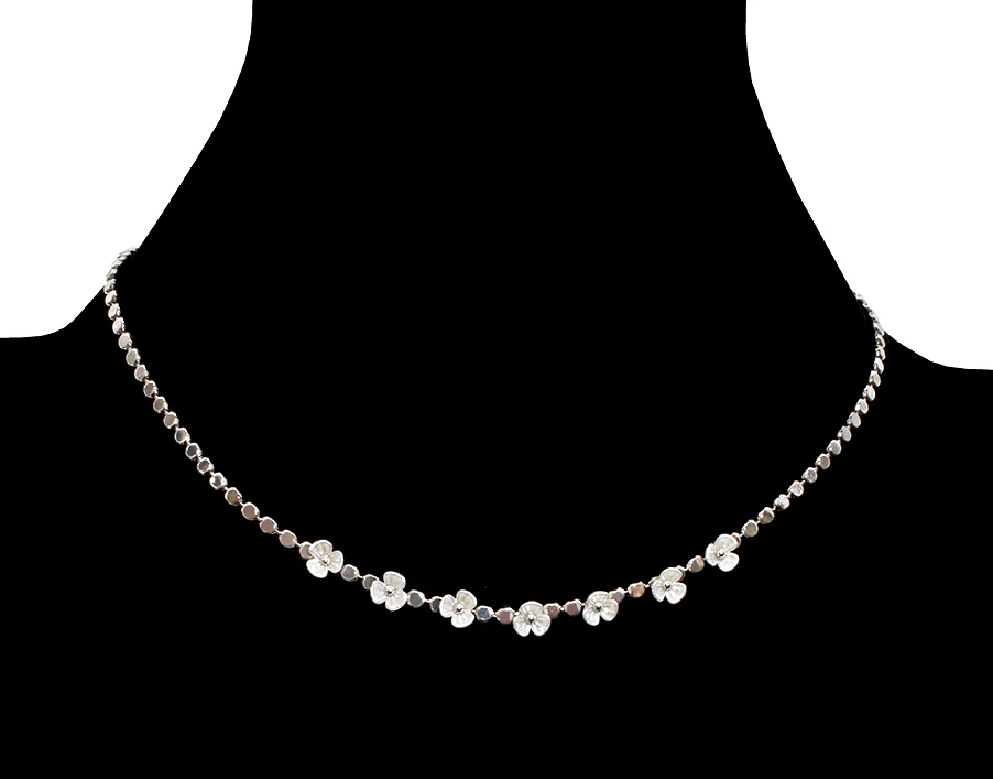 Tiny Flower Chain Necklace