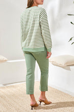 Load image into Gallery viewer, Stripe Crewneck Top - Moss (Tribal)
