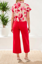 Load image into Gallery viewer, Tie Front Floral Shirt - Sangria (Tribal)

