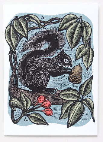 The Prize Linocut Art Card