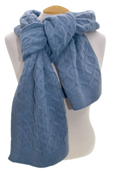 Diamond Knit Scarf - Blue