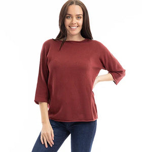 Fine Knit Boatneck Sweater - rust (Orientique)