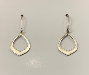 Open Point Brushed Earrings - Sterling Silver