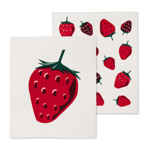 Strawberry Swedish Dishcloths set/2