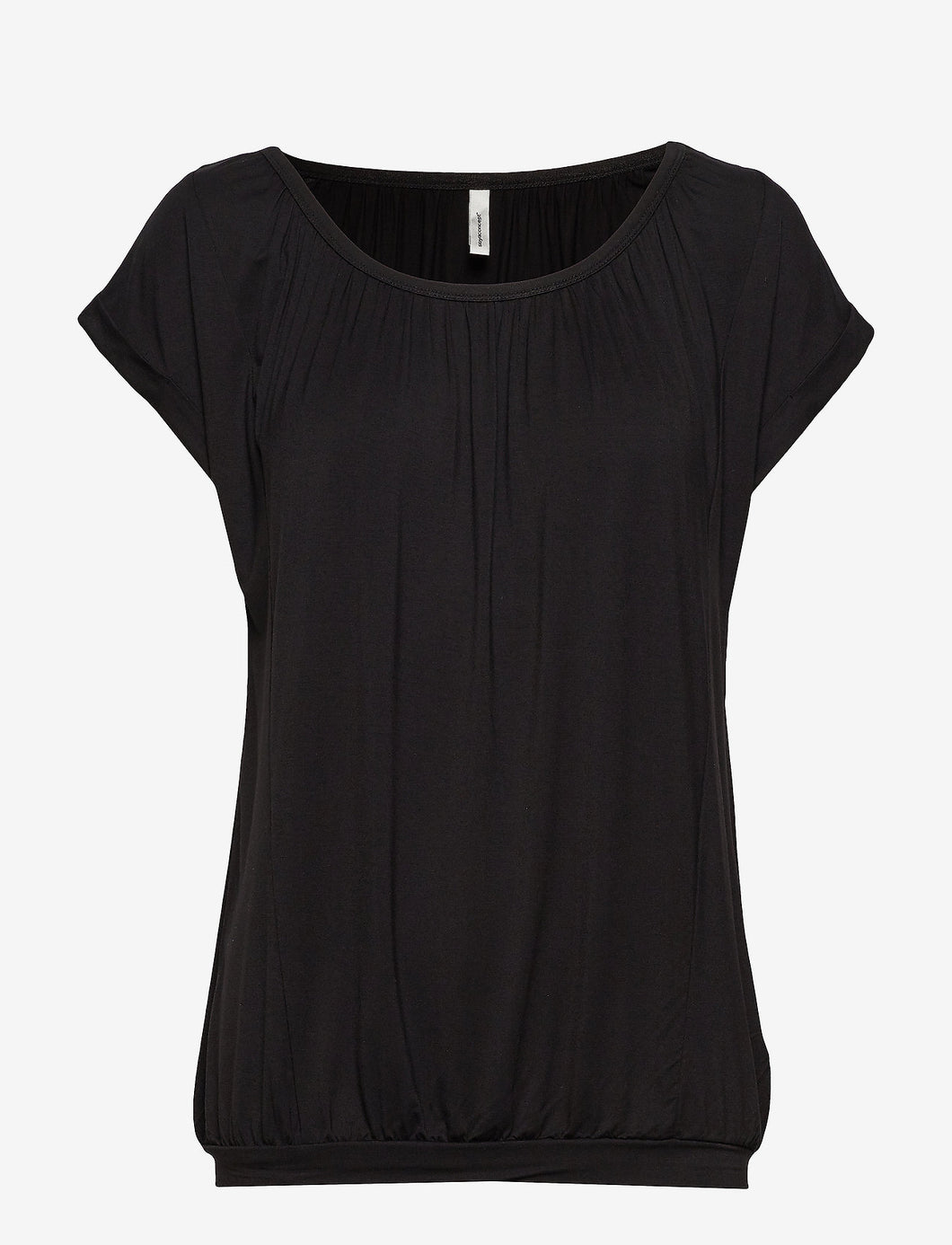 Gather Neck Scoop Tee -Black (soya concept)