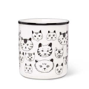 Cat Faces Mug -b&w