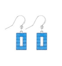 Load image into Gallery viewer, Rosa Rectangle Earrings - Blue or Lime

