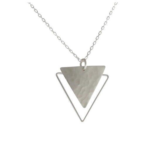Matte Triangle Necklace Sterling
