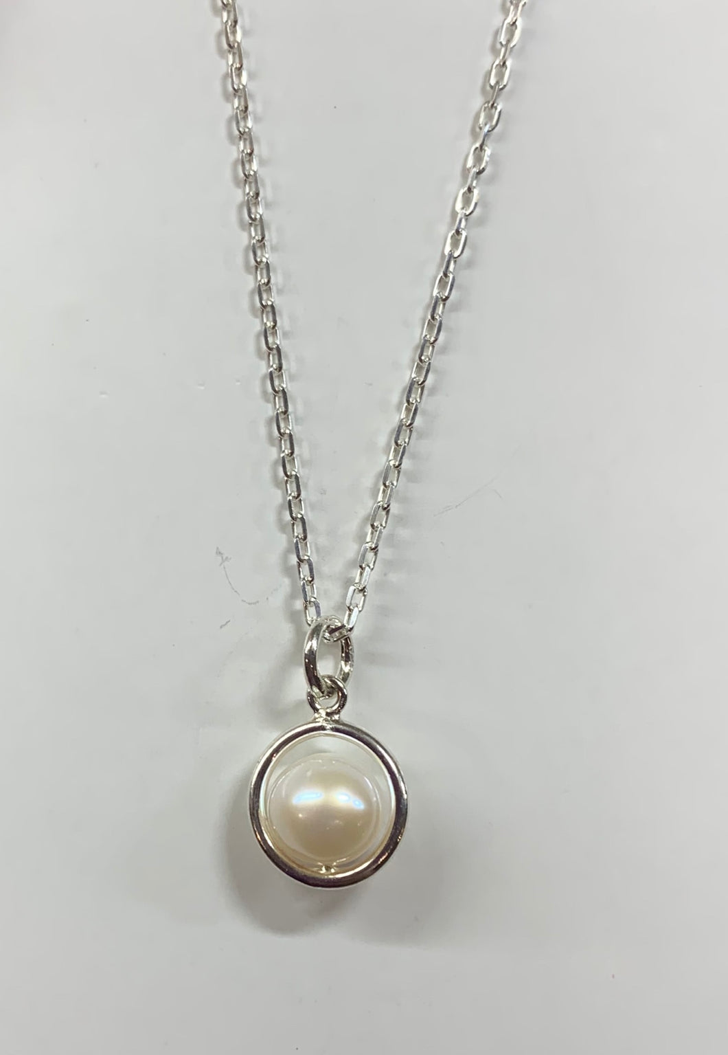 Fresh Water Pearl Ball Necklace -  Sterling Silver