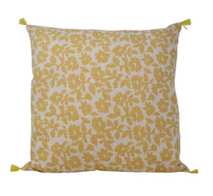 Fleur Print Cushion -Yellow