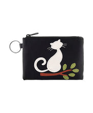 Load image into Gallery viewer, Cat on Branch Appliqué Coin Pouch - asst colours
