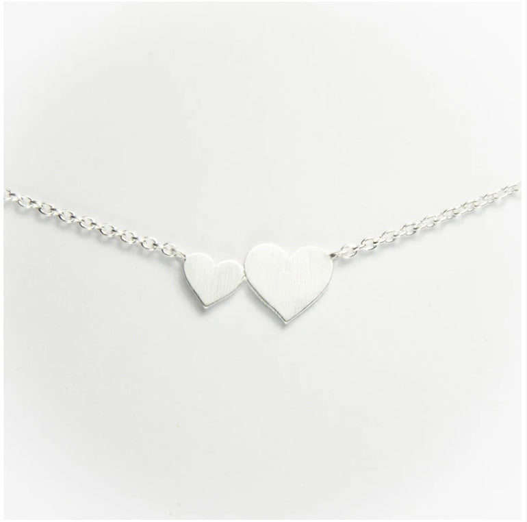 Heart Necklace - sterling silver matte finish