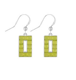 Rosa Rectangle Earrings - Blue or Lime