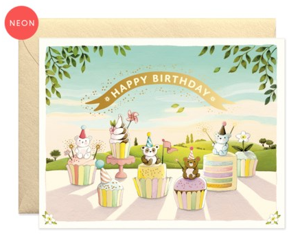 Cupcake Bears Birthday Card