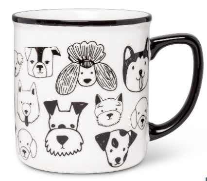 Dog Faces Mug -b&w