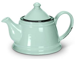 Enamel Look Teapot -mint/blue