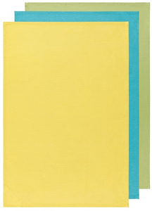 Floursack set/3 Tea Towels -chartreuse/turq/leaf