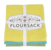 Load image into Gallery viewer, Floursack set/3 Tea Towels -chartreuse/turq/leaf

