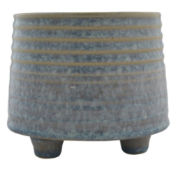 Footed Pot -blue